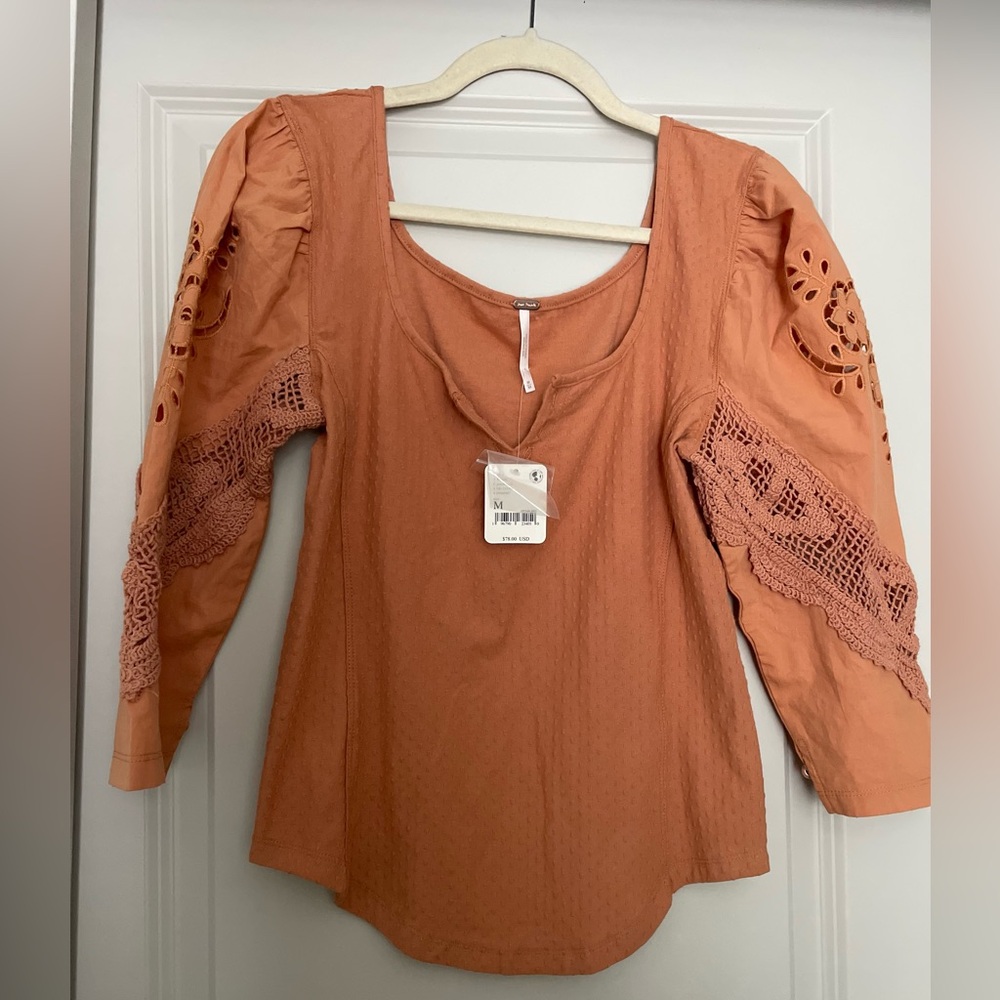 Peach Free People Top Medium BNWT